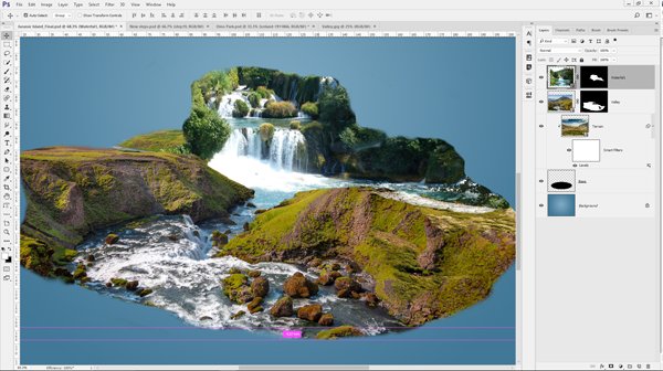 ps风景合成教程,ps小清新海边风格调色教程