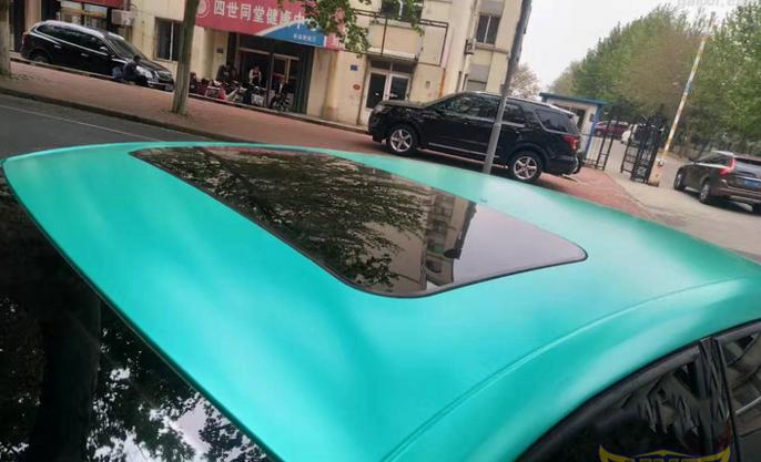 大众速腾电光金属银车膜改色,速腾改色贴膜冰川蓝
