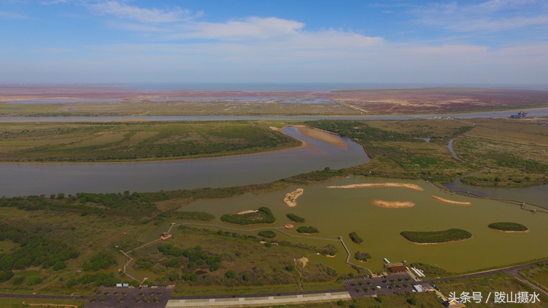 黄河入海的壮观景象航拍,航拍黄河瀑布全景图