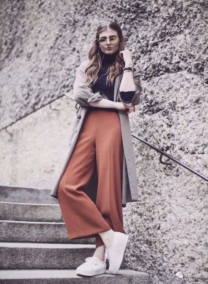 阔腿裤平底鞋,平底鞋阔腿裤搭配图片