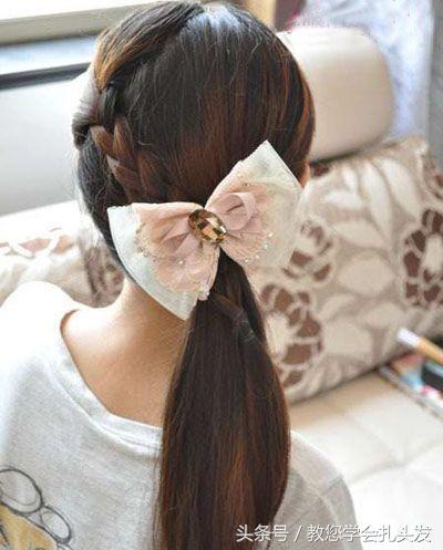 女孩必学的一款编发知性优雅大方,上街编发图片
