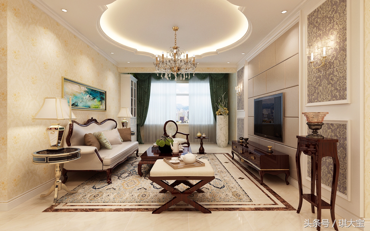 海富臻园三室一厅装修效果,海富房屋整体装修