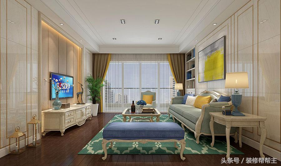 客厅暖色系抛釉砖,装修风格亚金色