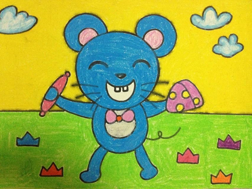 儿童画创意画8-10岁女孩马克笔,儿童创意儿童画4-6岁鲨鱼吃小鱼