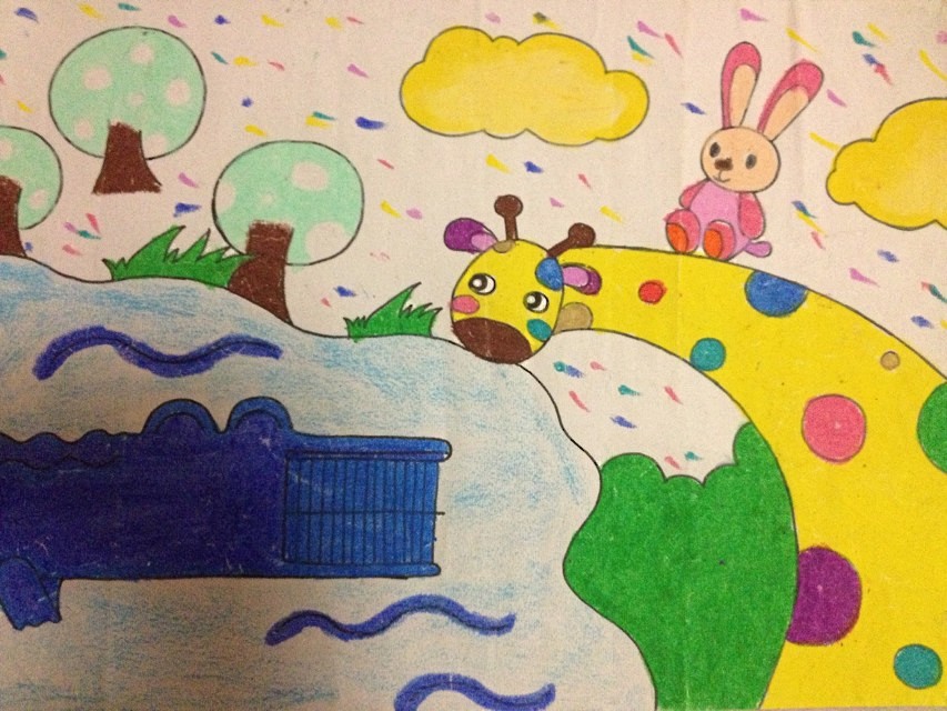 儿童画创意画8-10岁女孩马克笔,儿童创意儿童画4-6岁鲨鱼吃小鱼