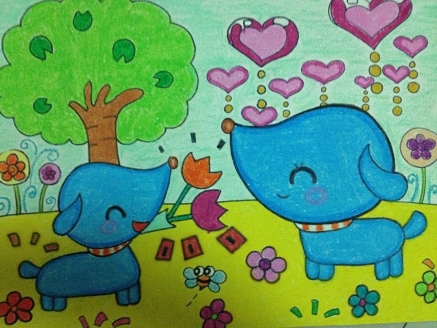 儿童画创意画8-10岁女孩马克笔,儿童创意儿童画4-6岁鲨鱼吃小鱼