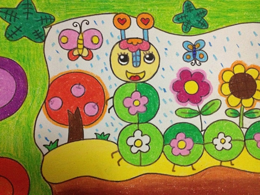 儿童画创意画8-10岁女孩马克笔,儿童创意儿童画4-6岁鲨鱼吃小鱼