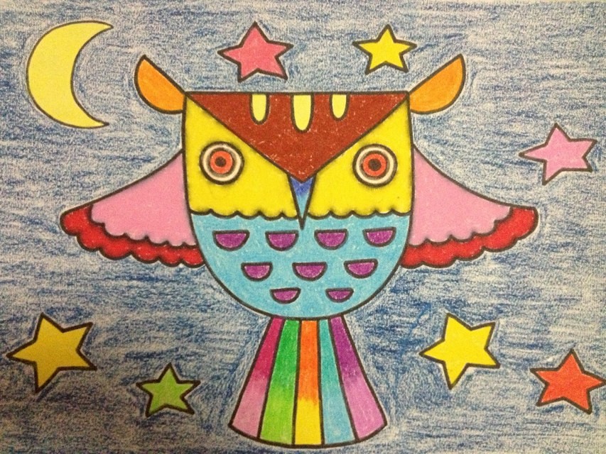 儿童画创意画8-10岁女孩马克笔,儿童创意儿童画4-6岁鲨鱼吃小鱼