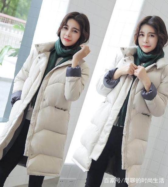 洋气保暖棉衣女减龄时尚,中长款洋气时髦棉衣亮色