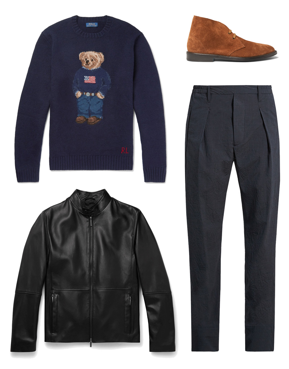 gq皮夹克怎么穿,gq复古搭配