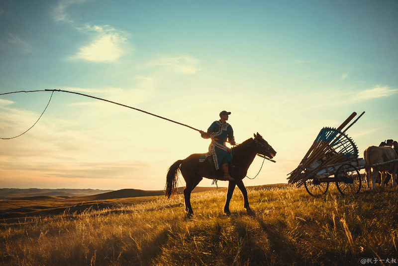 草原金秋美景图片,蓝天白云大草原的美图