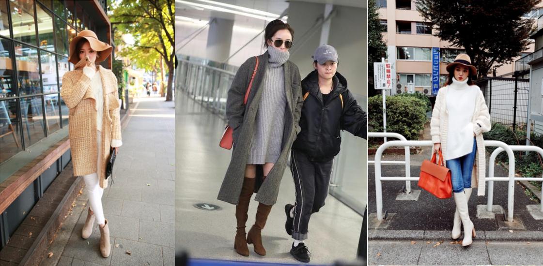 针织开衫搭配连衣裙的叠穿方法,短款浅驼色针织开衫冬季叠穿