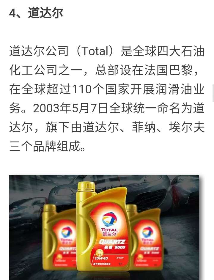 十大品牌轿车机油有哪些,机油十大品牌排行榜