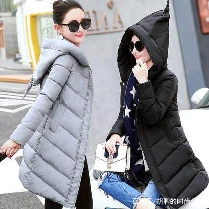 洋气保暖棉衣女减龄时尚,中长款洋气时髦棉衣亮色