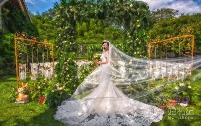 大码拖尾显瘦重工长袖婚纱,显瘦拖尾蛋糕裙