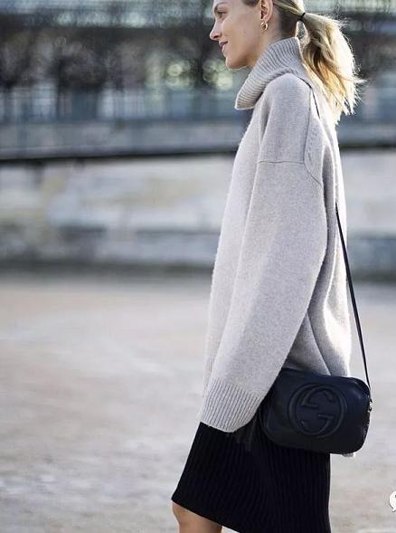 秋冬毛衣穿搭中性风高级感,打底毛衣女加绒秋冬半高领