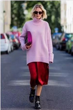 秋冬毛衣穿搭中性风高级感,打底毛衣女加绒秋冬半高领