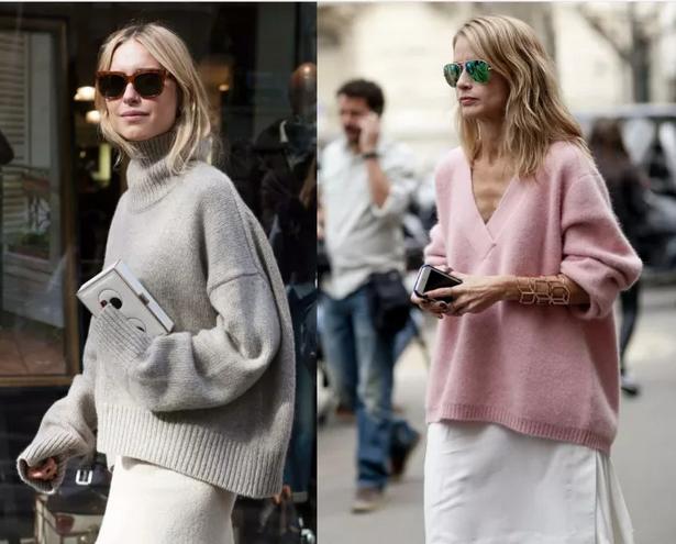 秋冬毛衣穿搭中性风高级感,打底毛衣女加绒秋冬半高领