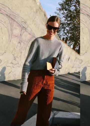 秋冬毛衣穿搭中性风高级感,打底毛衣女加绒秋冬半高领