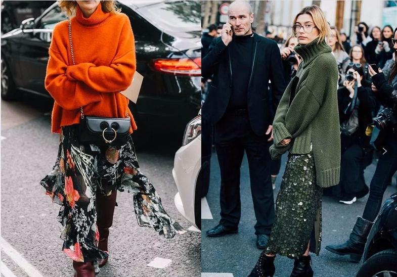 秋冬毛衣穿搭中性风高级感,打底毛衣女加绒秋冬半高领