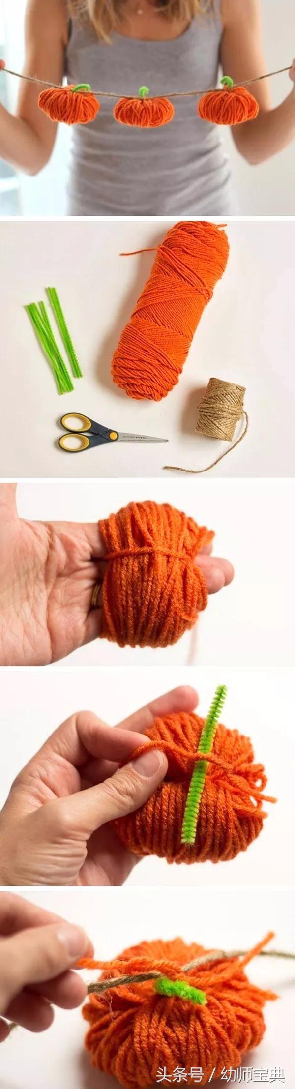 万圣节南瓜手工制作,万圣节幼儿园手工南瓜