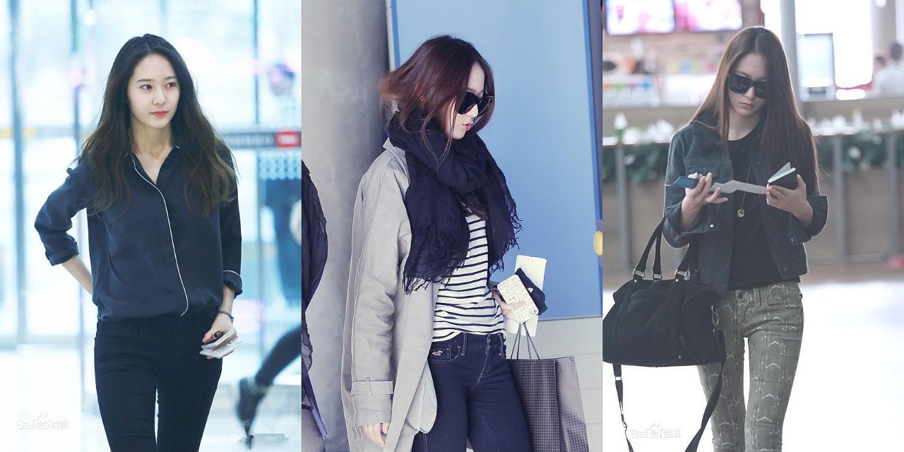 韩国郑氏姐妹,jessicakrystal郑氏姐妹机场look