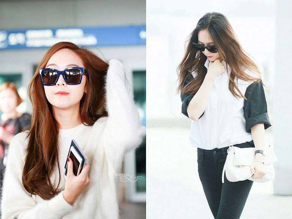 韩国郑氏姐妹,jessicakrystal郑氏姐妹机场look