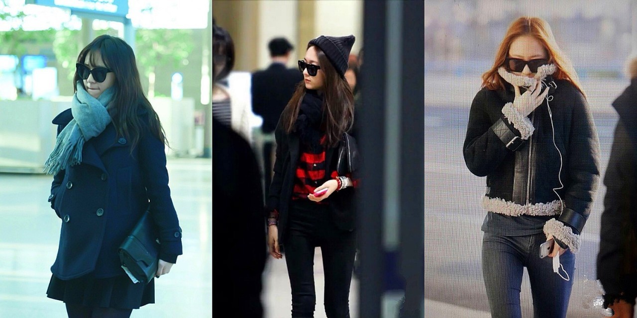 韩国郑氏姐妹,jessicakrystal郑氏姐妹机场look