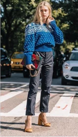 秋冬毛衣穿搭中性风高级感,打底毛衣女加绒秋冬半高领