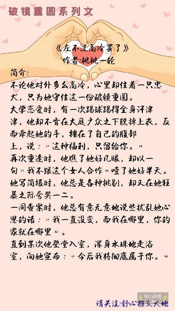 破镜重圆的小说甜宠文一口气看完,久别重逢破镜重圆的小说虐文推文