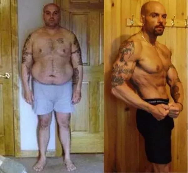 健美运动员停止健身一年后的样子,健美运动员减脂前后对比照