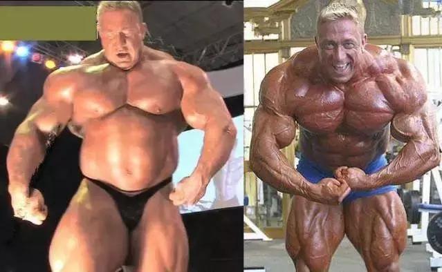 健美运动员停止健身一年后的样子,健美运动员减脂前后对比照