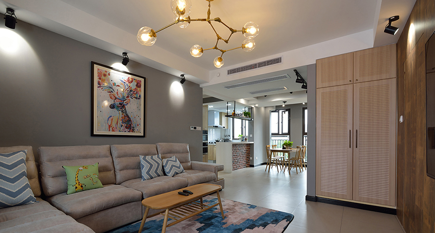 双宋结婚新房如果这样装~上海高桥新城89㎡北欧实景，隐形门亮了