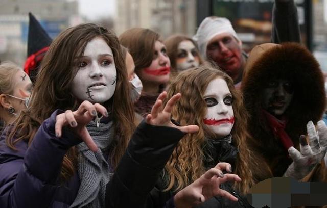 万圣节那些怪异的妆容,万圣节奇葩扮相