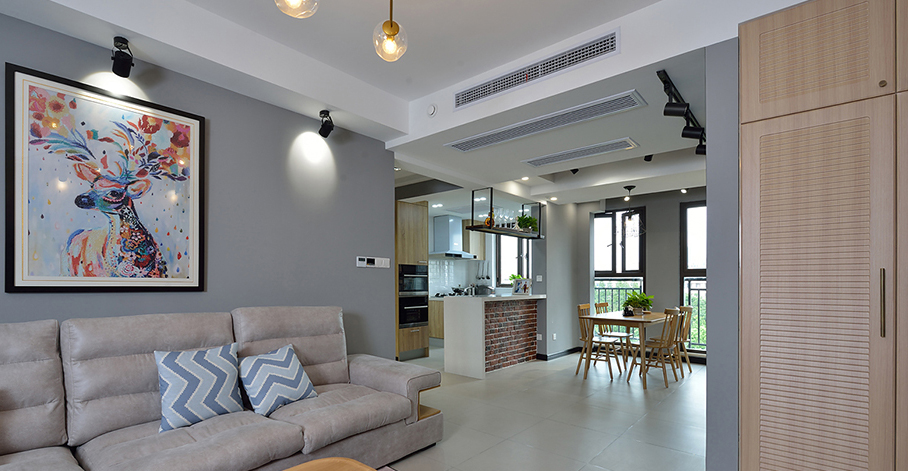 双宋结婚新房如果这样装~上海高桥新城89㎡北欧实景，隐形门亮了