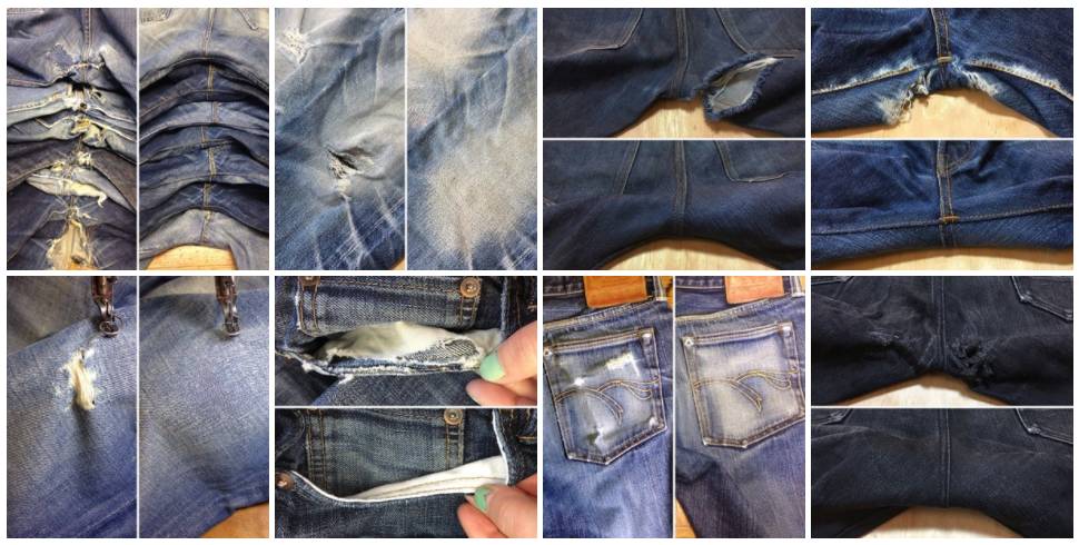 牛仔裤修补过程视频,牛仔裤破洞无痕修复贴