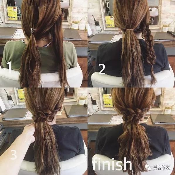 1分钟速成5步唯美森女编发,韩式斜刘海编发图解