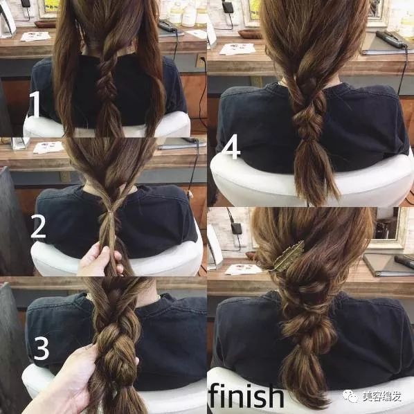 1分钟速成5步唯美森女编发,韩式斜刘海编发图解