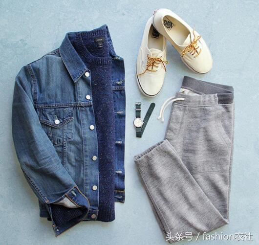 男生牛仔外套搭配连帽卫衣,男生牛仔外套搭配迷彩裤