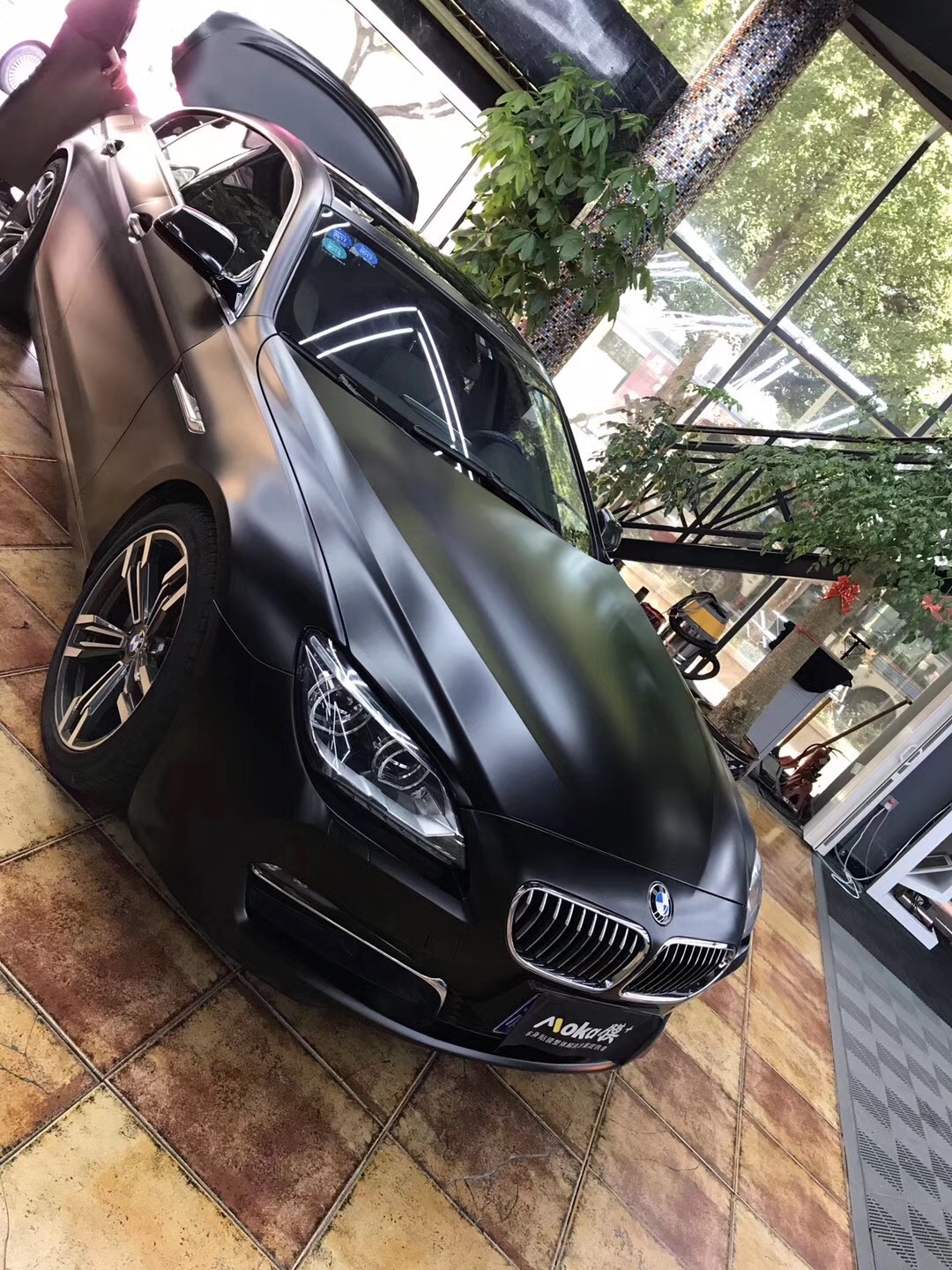 teckwrao秃鹰改色膜,宝马640敞篷拉花贴膜