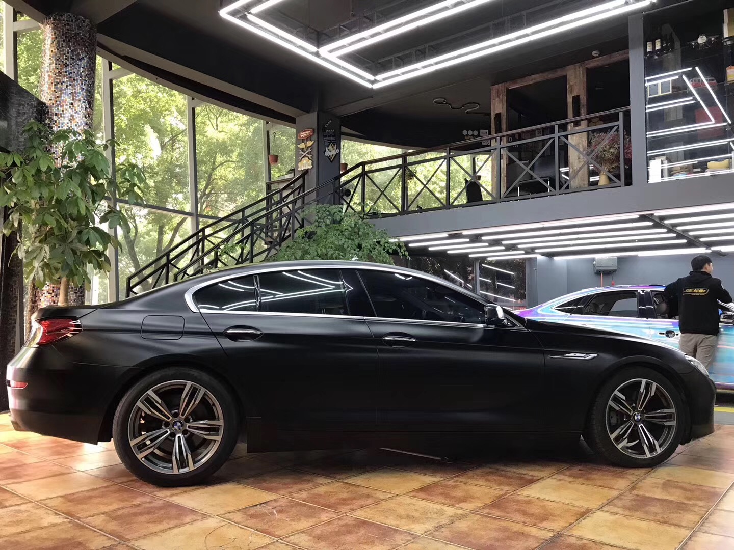 teckwrao秃鹰改色膜,宝马640敞篷拉花贴膜