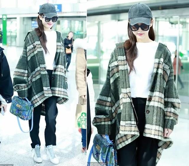 唐嫣机场西装,唐嫣雅莹卫衣