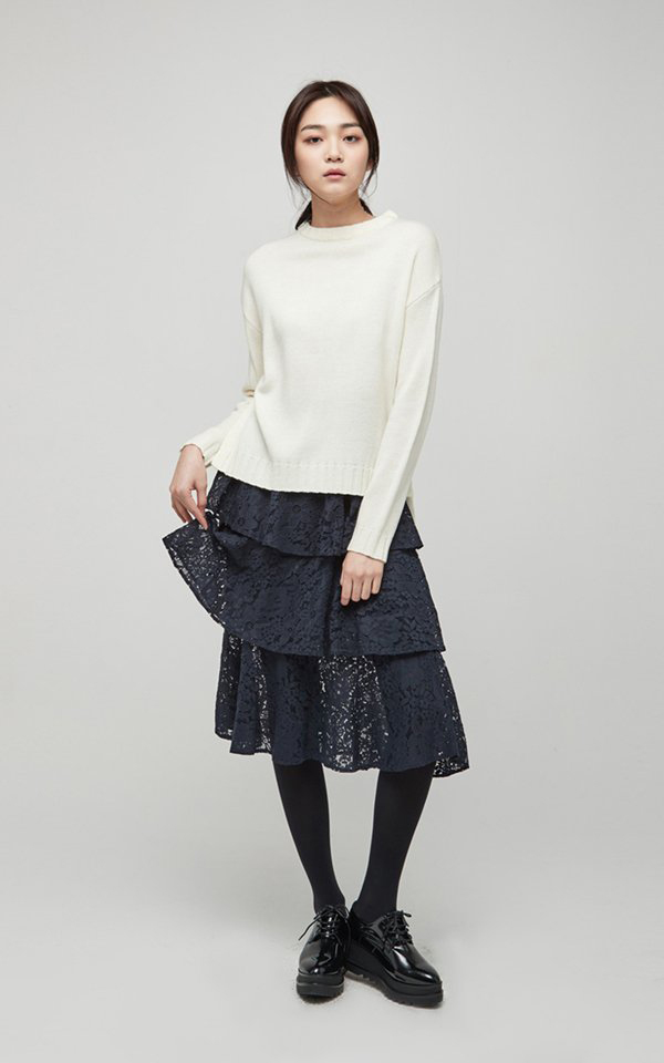 毛衣和裙子怎么搭配好看?韩国chic风秋冬毛衣配裙子示范