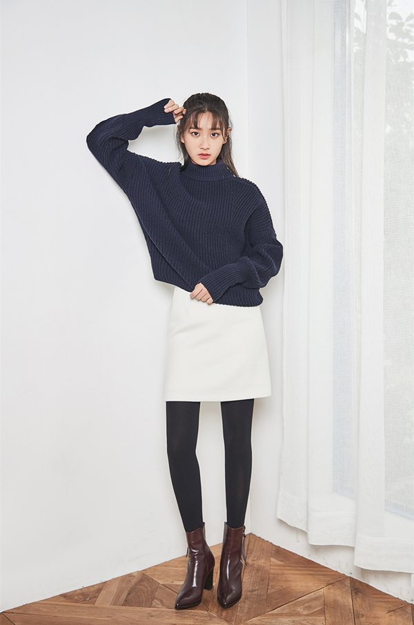 毛衣和裙子怎么搭配好看?韩国chic风秋冬毛衣配裙子示范