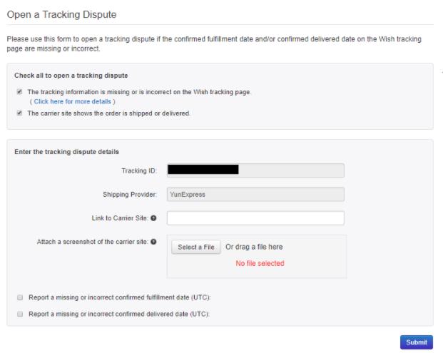 wish物流申诉时间该怎么填,如何申诉wish物流跟踪