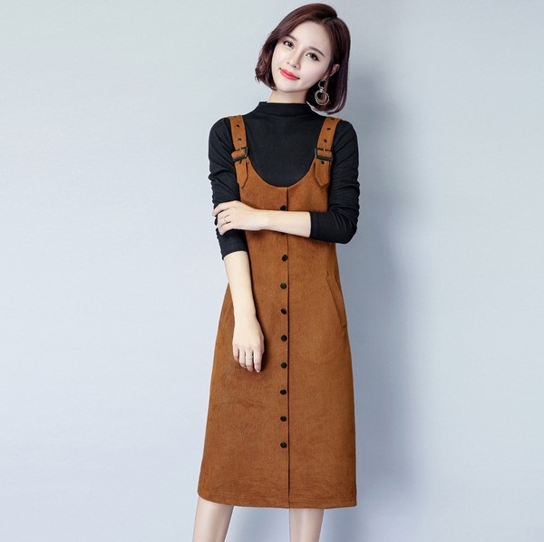 韩国女生裙子秋冬穿搭,韩国美眉穿衣