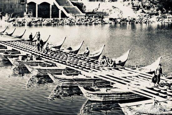 义乌佛堂万善浮桥,佛堂万善浮桥老照片