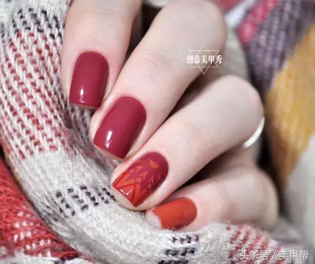 干美甲款式图片大全,蜜糖小姐美甲焦糖玫瑰色款式