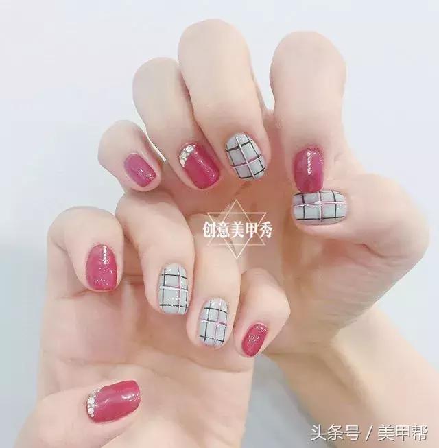 干美甲款式图片大全,蜜糖小姐美甲焦糖玫瑰色款式