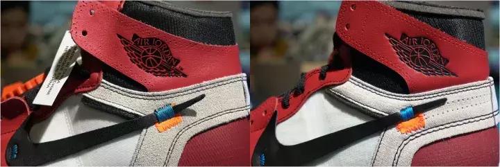 airjordan1倒钩真假,airjordan1真鞋假鞋质量对比